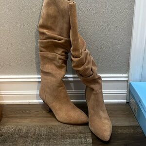 Antonio melani heeled boots just below knee height, style Sapphira.